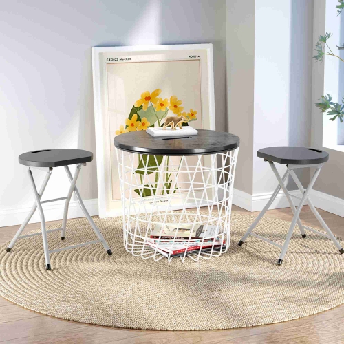 Costway Portable Folding Stools Lightweight Fishing Stool w/330lbs Limited Sturdy Frame