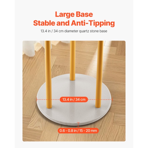 Portemanteau à 9 crochets VEVOR, portemanteau autonome avec base en pierre à quartz, portemanteau autonome pour entrée, chambre, bureau, salon,