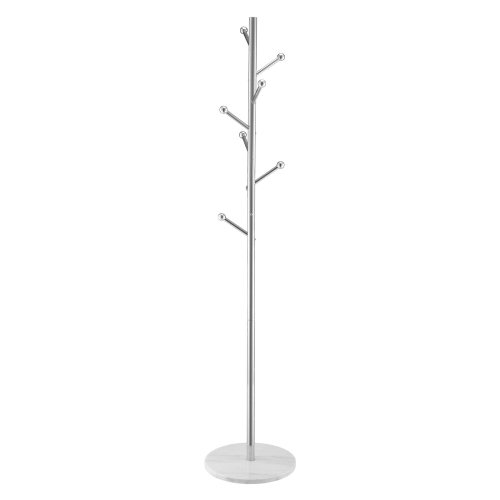 VEVOR 8 Hooks Coat Rack, Freestanding Coats Rack Stand with Stable Marble Base, Free Standing Hall Coat Tree for Entryway, Bedroom, Office, Living