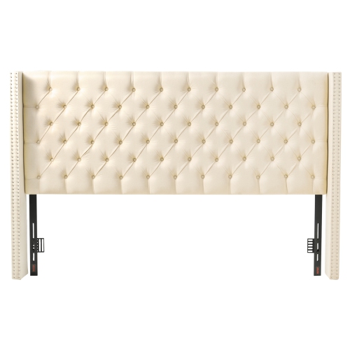 VEVOR King Size Headboard, Headboard with Adjustable Height, Comfortable Diamond Tufted for King Size Bed, W84.1 x H x D 8.27 in, Ideal for Bedroom,
