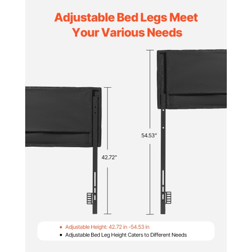 VEVOR Queen Size Headboard, Headboard with Adjustable Height, Comfortable Diamond Tufted for Queen Size Bed, W62.2 x H(42.72-54.53) x D2.76 in, Ideal