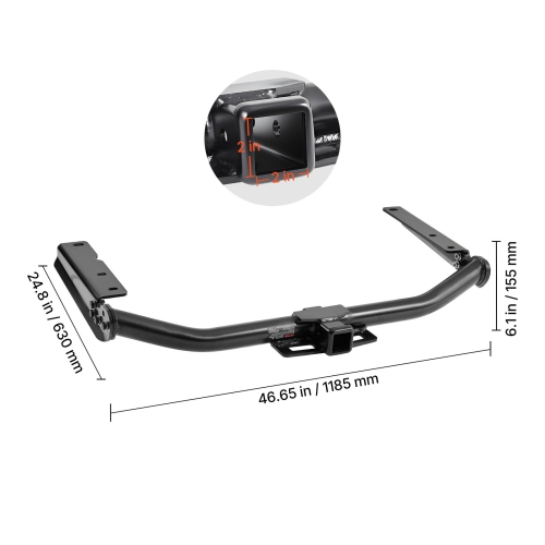 VEVOR Class 3 Trailer Hitch, 2-Inch Receiver, Compatible with 2014-2019 Toyota Highlander, Q345B Steel Tube Frame, Multi-Fit Hitch to Receive Ball