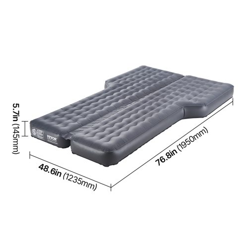 VEVOR Car Air Mattress, Inflatable Car Camping Mattress, Oxford Thickened Travel Beds, Comfortable and Durable Portable Sleeping Pad with Air Pump,