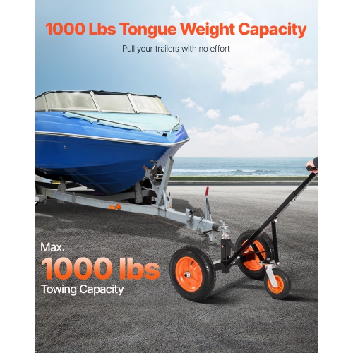 VEVOR Trailer Dolly, 1000lbs Tongue Weight Capacity, Carbon Steel Trailer Mover with 16.7 inch and 22 inch Height Adjustable Trailer Dolly, 2 inch