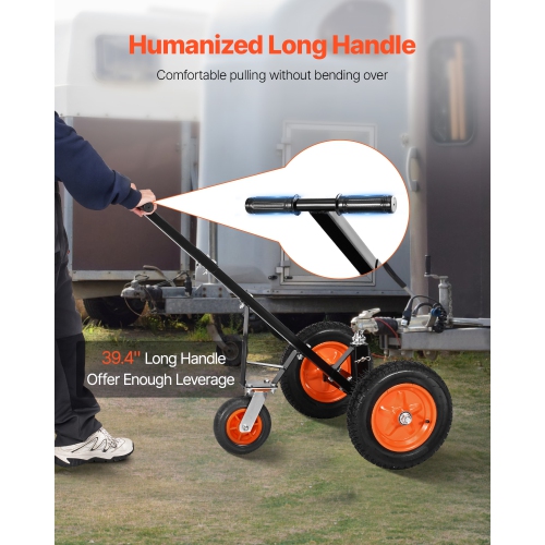 VEVOR Trailer Dolly, 1000lbs Tongue Weight Capacity, Carbon Steel Trailer Mover with 16.7 inch and 22 inch Height Adjustable Trailer Dolly, 2 inch