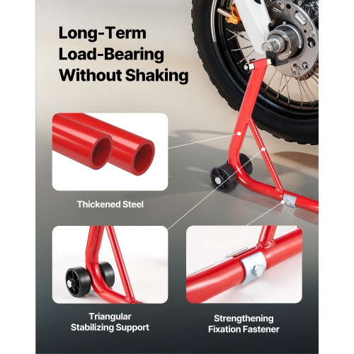 VEVOR 850 LBS Load Motorcycle Rear Wheel Stand,Heavy Duty Rear Wheel Stand with U + L Fork Swingarm Spool,Adjustabe Motorcycle Lift Jack Stand, for