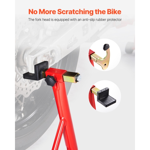 VEVOR 850 LBS Load Motorcycle Rear Wheel Stand,Heavy Duty Rear Wheel Stand with U + L Fork Swingarm Spool,Adjustabe Motorcycle Lift Jack Stand, for