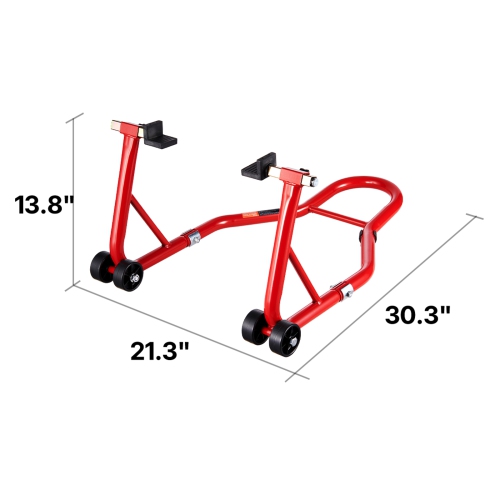 VEVOR 850 LBS Load Motorcycle Rear Wheel Stand,Heavy Duty Rear Wheel Stand with U + L Fork Swingarm Spool,Adjustabe Motorcycle Lift Jack Stand, for