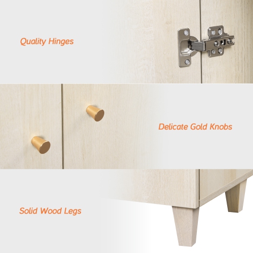 WAMPAT TV Stand for 100+ Inch TVs, 3-in-1 Modern Entertainment Center with 4 Doors and 3 Drawers, 106" Media Console Table with Compartments for