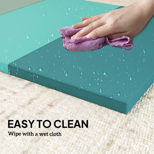 Soozier 6ft Folding Gymnastics Mat, Thick Exercise Mat with Carry Handles for Home Gym Yoga Aerobics Fitness Training, Mixed Green