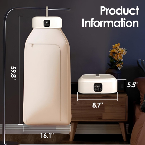 Sécheuse portative, petite sécheuse avec télécommande, sécheuse de voyage compacte pliable avec sac sec pour VR, voyage, maison