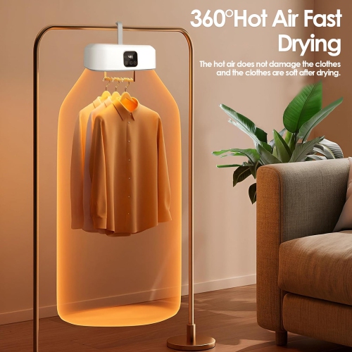 Sécheuse portative, petite sécheuse avec télécommande, sécheuse de voyage compacte pliable avec sac sec pour VR, voyage, maison