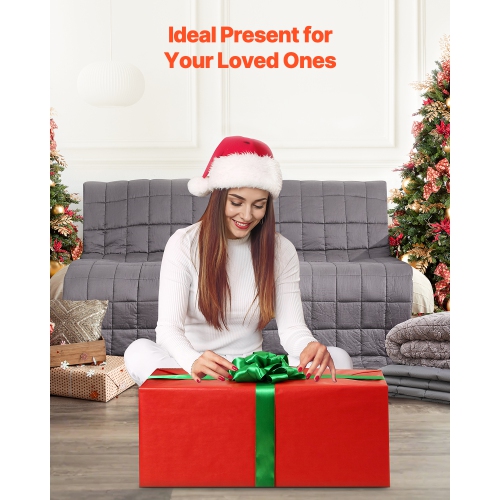 VEVOR 25 lbs Weighted Blanket, 80 x 87 in King Size, Soft 100% Cotton Heavy Blanket with Glass Beads, Breathable Material, Suitable for 250-310 lbs