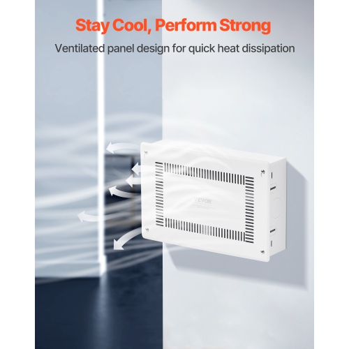 VEVOR 9-Inch Structured Media Enclosure, Recessed in-Wall Media Box with Cover, Wall-Mount Cable Management Box Kit, Structured Wiring Multi-Media