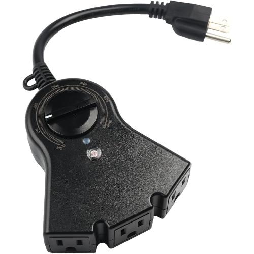 BN-LINK Outdoor Timer: Photocell, waterproof, 24h countdown, 3 outlets – black.