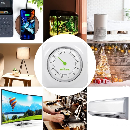 BN-LINK 12-Hour Indoor Timer: 3-prong, 15-min increments – kitchen/chargers/lamps. 1875W, 1/2HP, ETL