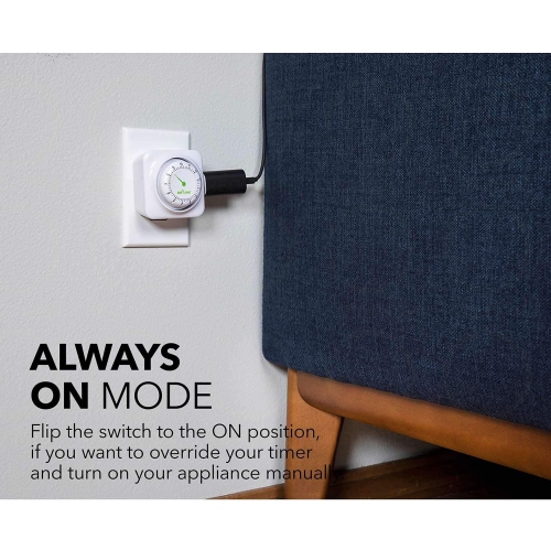 BN-LINK 12-Hour Indoor Timer: 3-prong, 15-min increments – kitchen/chargers/lamps. 1875W, 1/2HP, ETL