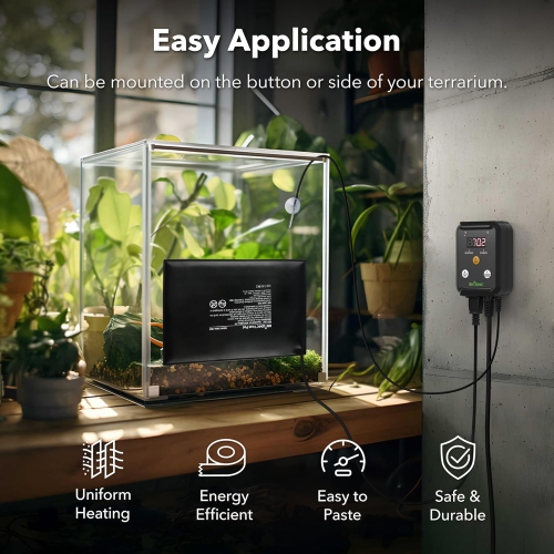 BN-LINK – Chaufferette pour reptile de 8 x 12&nbsp;po&nbsp;: Thermostat numérique combiné