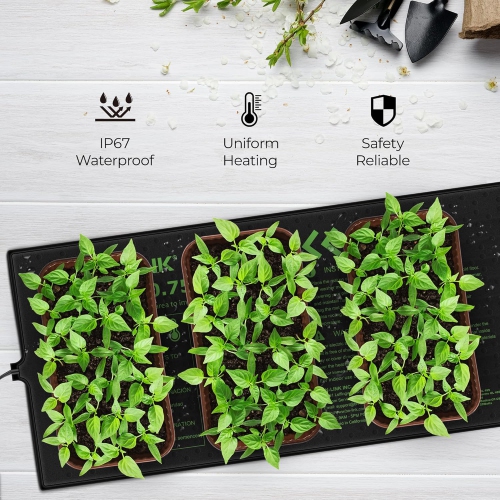 BN-LINK Durable Seedling Heat Mat, 10"x20.75", Waterproof, for Seed Starting/Greenhouse/Germination