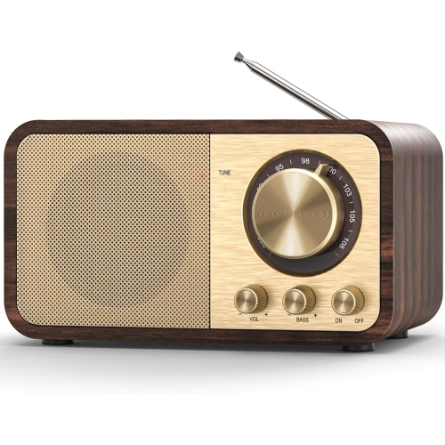 Radio FM stéréo rétro,Radio transistor portative avec haut-parleur,Radio rétro rechargeable pour la maison extérieure,Prise en charge de la lecture