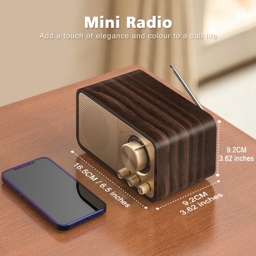 Radio FM stéréo rétro,Radio transistor portative avec haut-parleur,Radio rétro rechargeable pour la maison extérieure,Prise en charge de la lecture