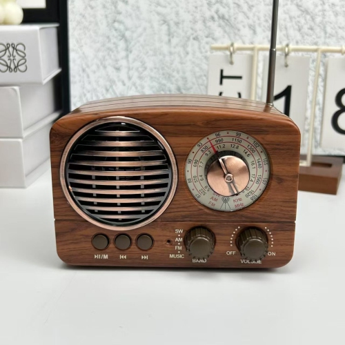 Radio portative rétro haut-parleur Bluetooth, petite radio avec bonne réception, radio AM FM Bluetooth portative rechargeable, prise en charge TF