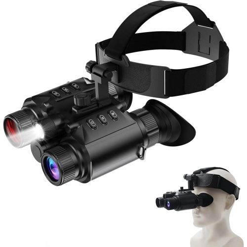 4K 2500ft Head-mounted Infrared Night Vision Goggles, Tactical Light, 8x Digital Zoom, Adult Binoculars for Outdoor, Camping and Travel