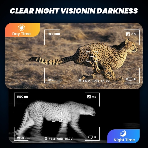 4K 2500ft Head-mounted Infrared Night Vision Goggles, Tactical Light, 8x Digital Zoom, Adult Binoculars for Outdoor, Camping and Travel