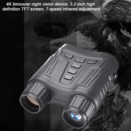 Lunettes de vision nocturne binoculaire avec écran HD à matrice active de 3,2&nbsp;po, zoom numérique 8x, photos de 36 Mpx et vidéo 4K, et étanchéité