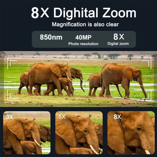 Infrared Night Vision Binoculars 4K HD 40MP 8x Zoom Camera 600m Monocular