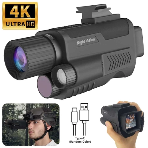 Infrared Night Vision Binoculars 4K HD 40MP 8x Zoom Camera 600m Monocular