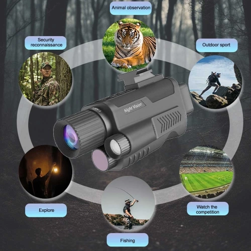 Infrared Night Vision Binoculars 4K HD 40MP 8x Zoom Camera 600m Monocular