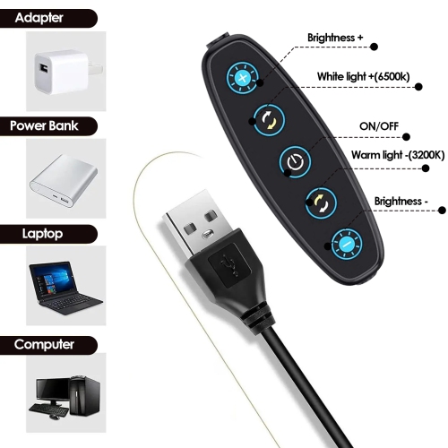 4.5-Inch Ring Fill Light, Computer Clip-On Fill Light with 5 Colors, Suitable for Computer Video Conferencing and Live Broadcast