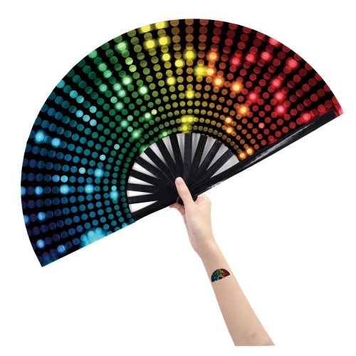 MYACUC  Large Carnival Dance Fan, Handheld Folding Fan for Women, Suitable for Floor Dance, Party, Decoration, And Festival