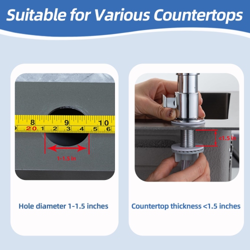 Distributeur de savon pour évier de cuisine avec porte-éponge, distributeur de savon intégré, aspiration puissante adaptée à la cuisine