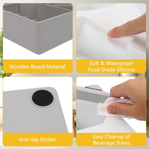 Couch Cup Holder Tray,Silicone Sofa Couch Caddy for Bed Car Seat Beach Organizer,Waterproof Cup Holder with Phone Stand for TV Remote Snacks Drinks