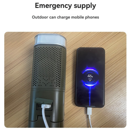 14000mAh Telescopic Camping Lantern with Bluetooth Speaker - 110cm Tripod, 180° Rotating Head, IPX5 Waterproof and Fast Charging, Magnetic Base, Fast