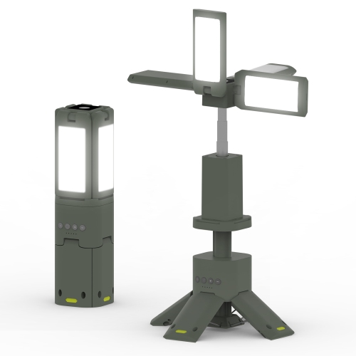 Telescopic Camping Lantern with Tripod - 14000mAh, Stepless Dimming, 180° Rotating Lamp Head, Durable and Waterproof, Magnetic Base and Data Display