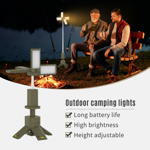 Telescopic Camping Lantern with Tripod - 14000mAh, Stepless Dimming, 180° Rotating Lamp Head, Durable and Waterproof, Magnetic Base and Data Display