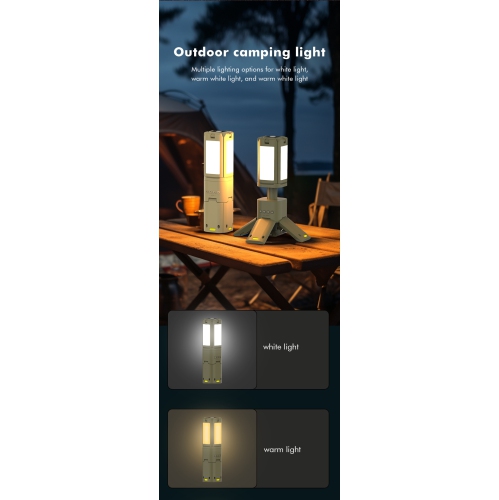 Telescopic Camping Lantern with Tripod - 14000mAh, Stepless Dimming, 180° Rotating Lamp Head, Durable and Waterproof, Magnetic Base and Data Display