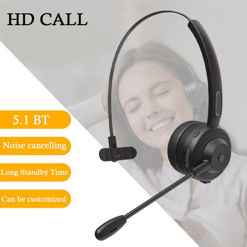 Headset Wireless Truck Driver Headphones Hands-free Call Headset with Mic for Call Center Office, PC/Mobile Compatible