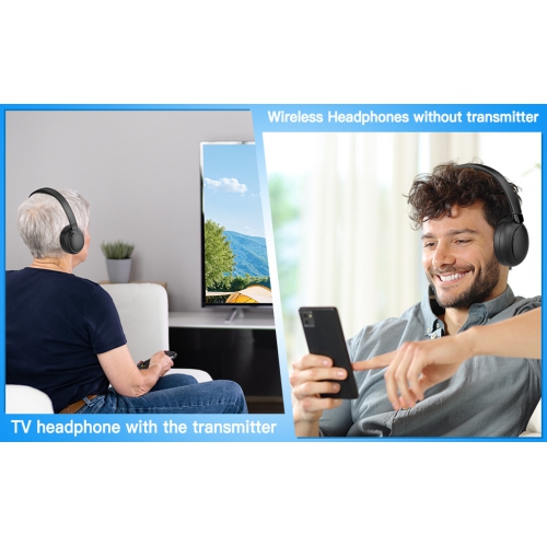 Wireless Headphones for TV Bluetooth Headphones with Transmitter Charging Base, Perfect Audio Sync, Low Audio Delay, Ideal Gift for The