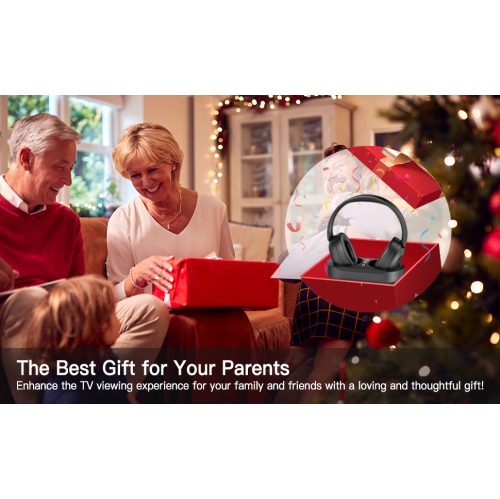 Wireless Headphones for TV Bluetooth Headphones with Transmitter Charging Base, Perfect Audio Sync, Low Audio Delay, Ideal Gift for The