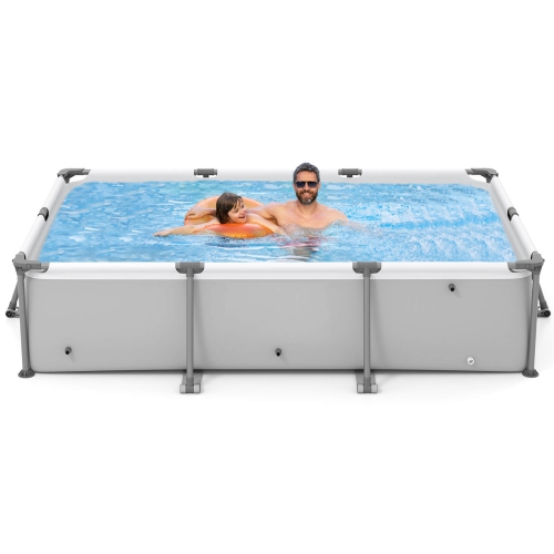 Costway 978 Gal Outdoor Family Swimming Pool with Metal Frame Multi-layer PVC Fabric