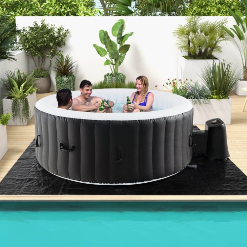 Spa gonflable rond de 70&nbsp;po pour piscine SPA avec pompe chauffante électrique à 110 jets d'air de Costway
