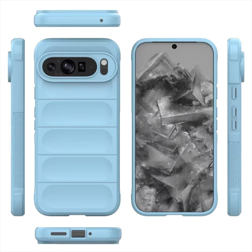 Color Liquid Silicone Matte Phone Case for Google Pixel 9 5G Skin Feel Armor Shockproof Protect Soft Cover - Blue