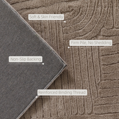 HOMCOM 6x9 Area Rug, Luxurious Faux Fur Rug, Non-Slip Floor Carpet for Living Room, Bedroom, Dining Room, Home Office, Tan