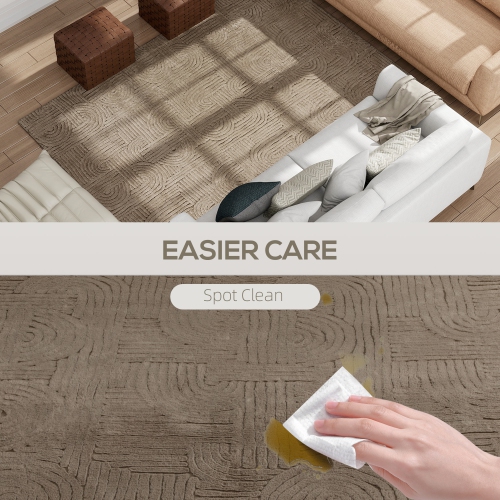 HOMCOM 6x9 Area Rug, Luxurious Faux Fur Rug, Non-Slip Floor Carpet for Living Room, Bedroom, Dining Room, Home Office, Tan