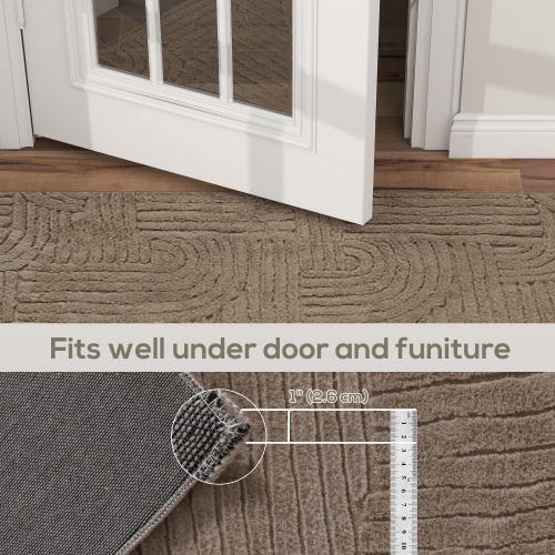 HOMCOM 6x9 Area Rug, Luxurious Faux Fur Rug, Non-Slip Floor Carpet for Living Room, Bedroom, Dining Room, Home Office, Tan