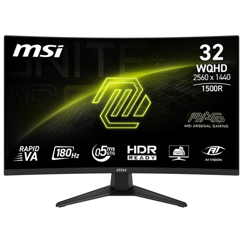 MSI 32" WQHD 180Hz 0.05ms Curved LED Gaming Monitor - Metallic Black
